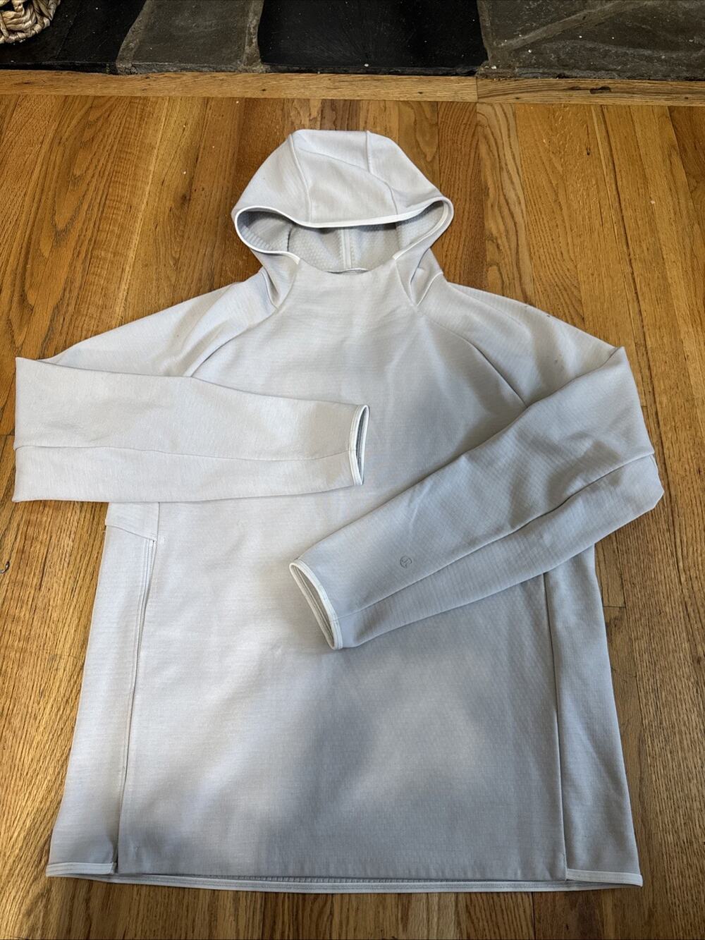 Men’s Lululemon GridLiner Fleece Pullover Hoodie M Beige Active Athletic